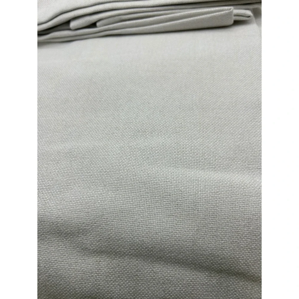 LOYOLADY Ivory Linen Blend Blackout Window Curtains Drapes 52W x 96L